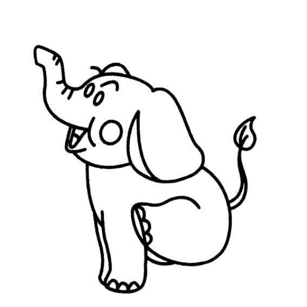 Elephant Simple Drawing Naughty and Cute Elephant Simple Drawing Picture