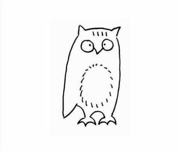 Childrens simple drawing owl