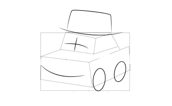 Police Car Purleys Grandpa Mastis Simple Drawing