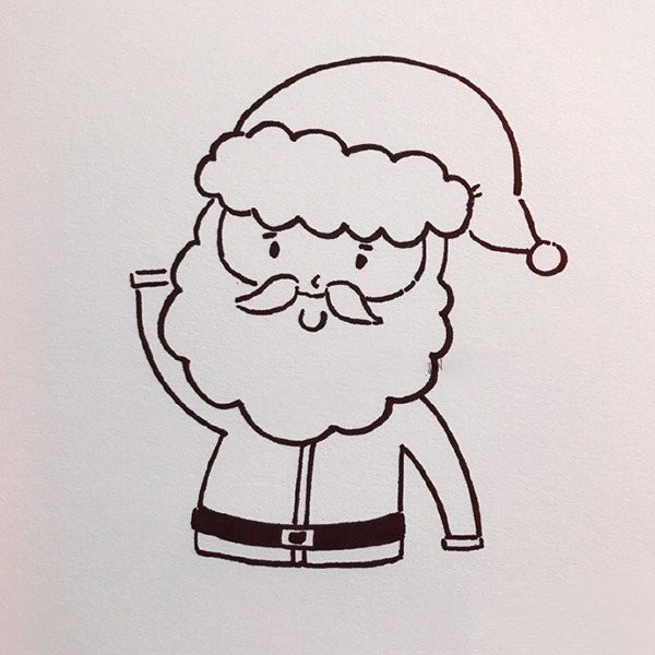 Merry Christmas Santa Claus simple drawing method