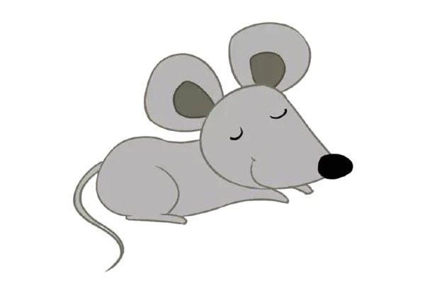 Three simple drawing pictures of cartoon little mice