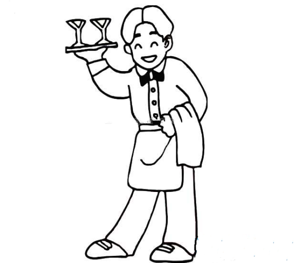 Waiter simple strokes picture