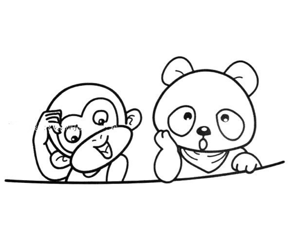 Monkey and panda