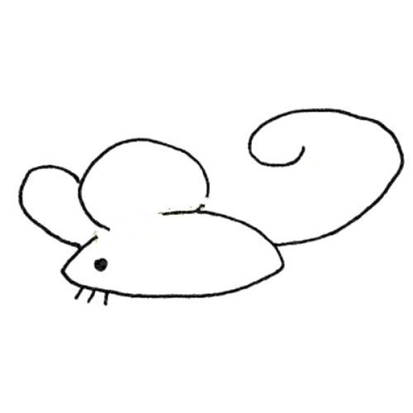 Simple drawing of a mouse with big ears