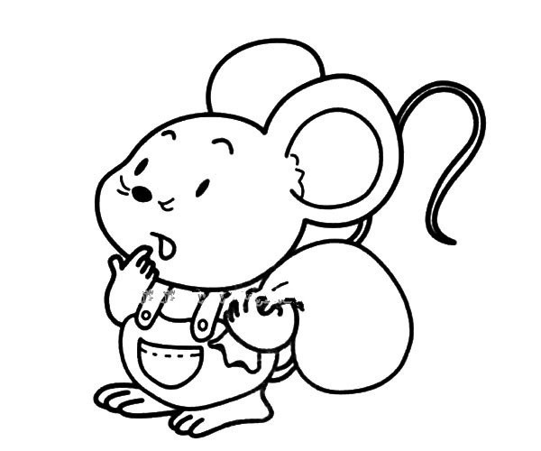 Little mouse carrying a package