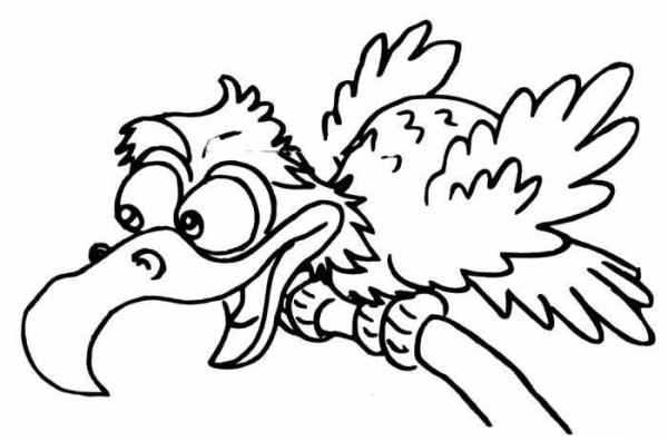 Cartoon vulture simple drawing