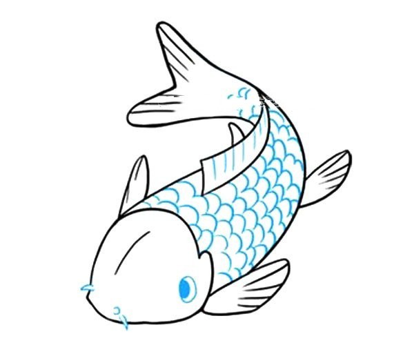 Beautiful koi simple strokes drawing tutorial