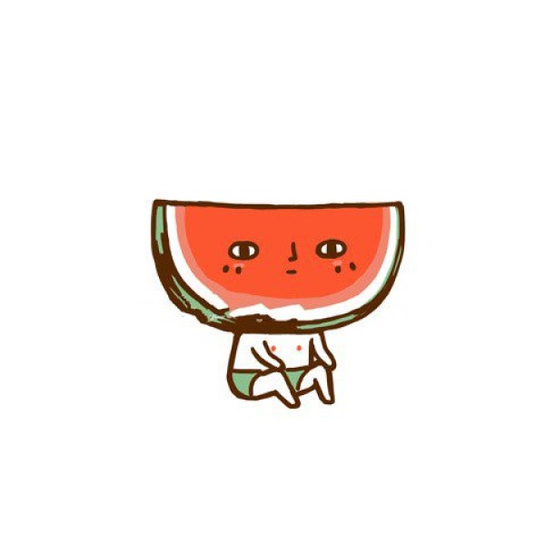 9 super cute illustrations of watermelon expressions