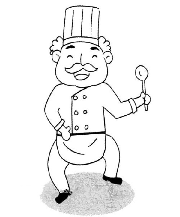 Happy chef simple strokes picture