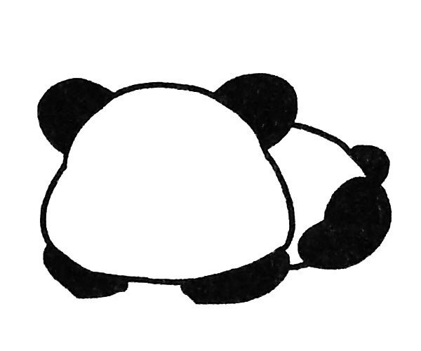 Simple and easy drawing of giant panda