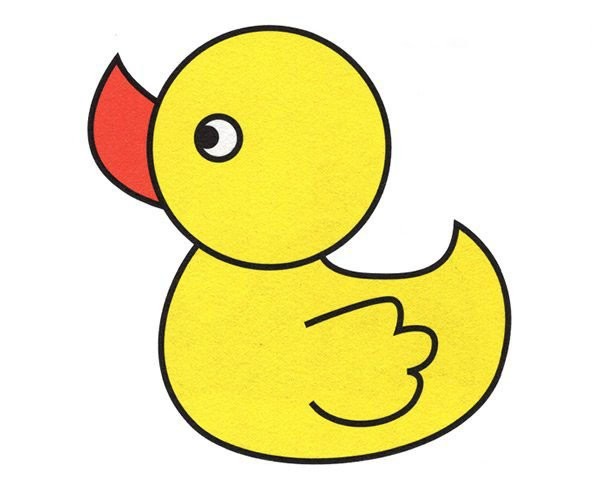 Cute colorful little duck simple drawing