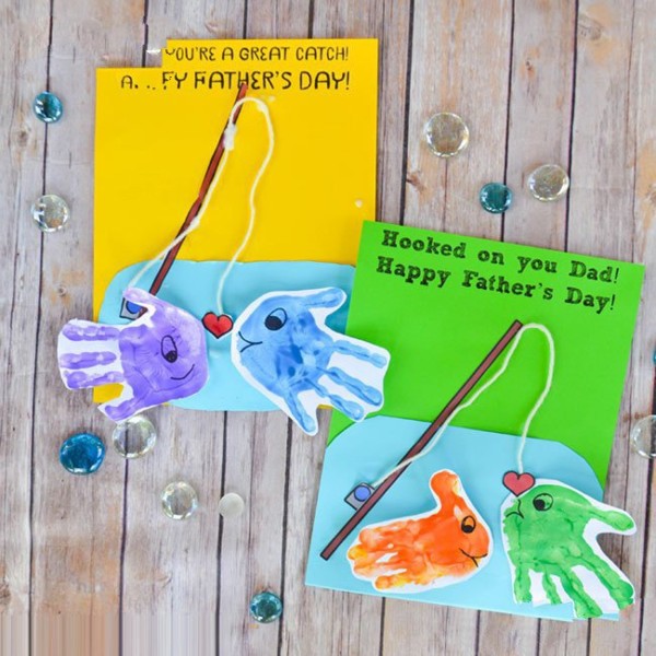 Fathers Day Toddler Fish Greeting Card Handmade