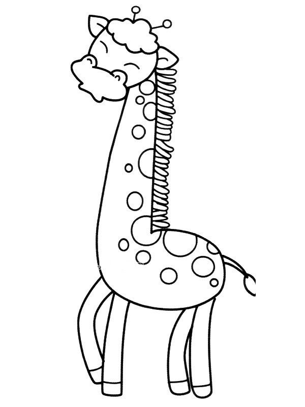 Happy giraffe simple strokes