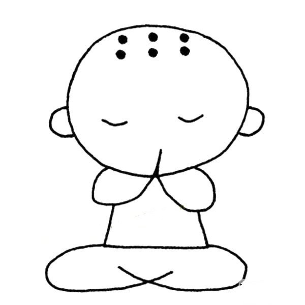 Simple picture of little monk meditating