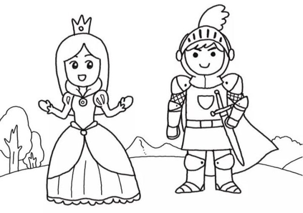 Step by step drawing of the princess and the warrior