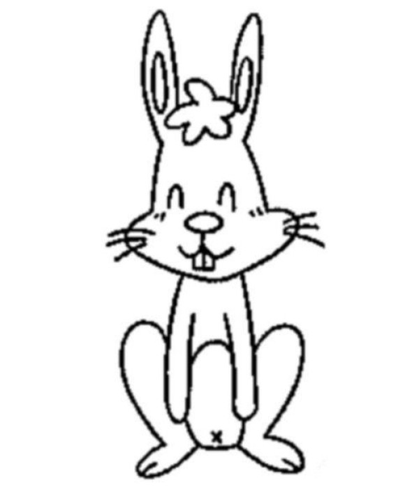 Childrens simple drawing of animals rabbit