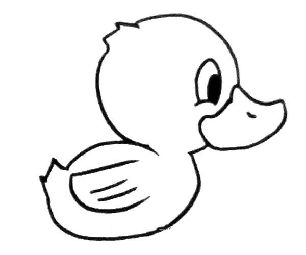 A set of cute cartoon little duck simple drawing pictures