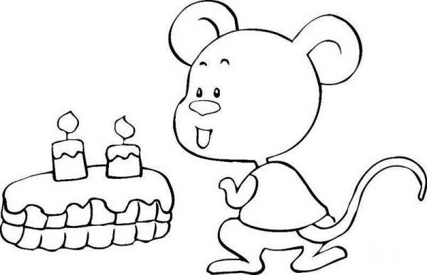 Simple drawing pictures of witty little mice