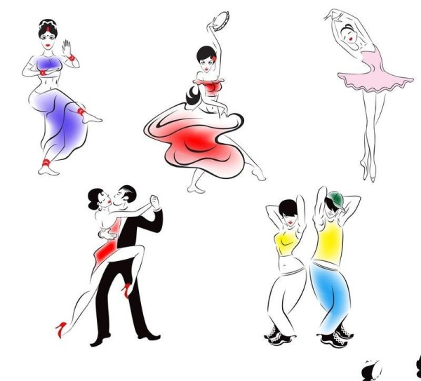 Simple strokes of national standard dance pictures