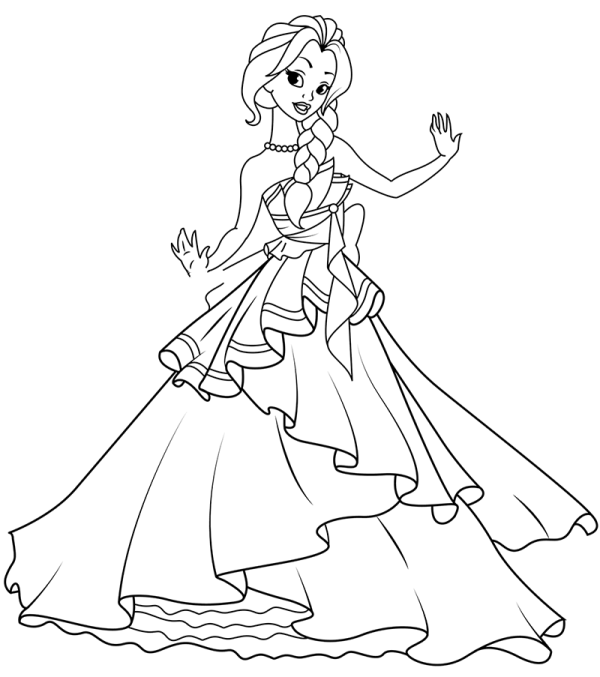 Dancing princess simple drawing picture