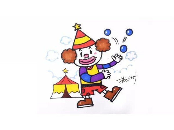 Drawing a circus clown