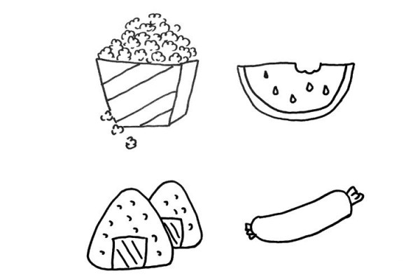 Cartoon food simple drawing