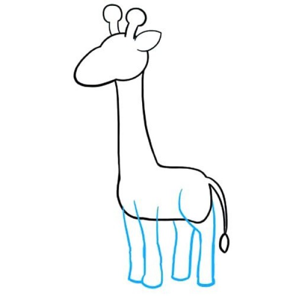 Simple drawing of a giraffe that is easy to learn