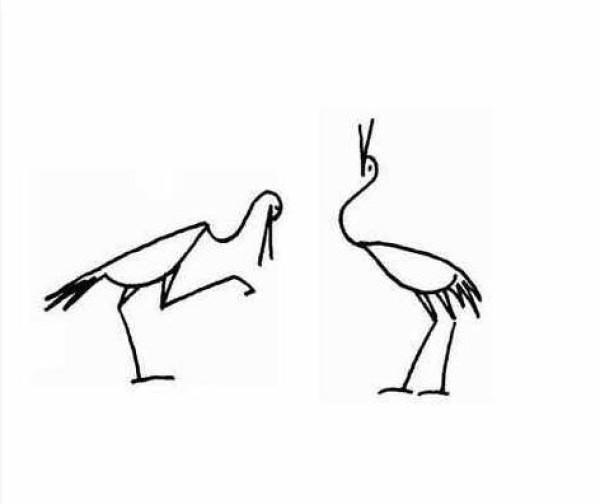 Childrens simple drawing of crane