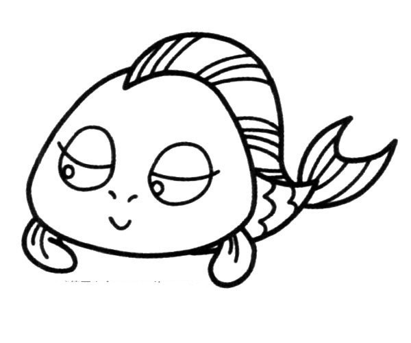 Cute fish doll simple drawing picture