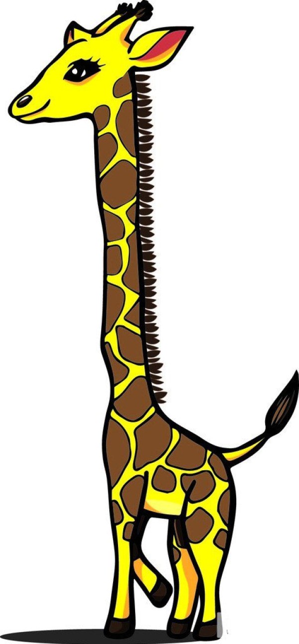 Simple drawing of giraffe walking