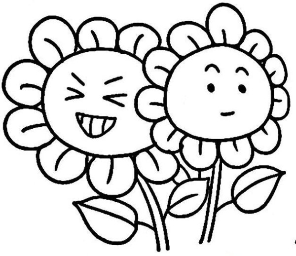 Hand drawn cartoon sunflower sketch