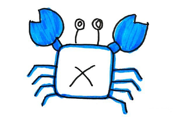 A collection of simple drawing pictures of marine style crabs