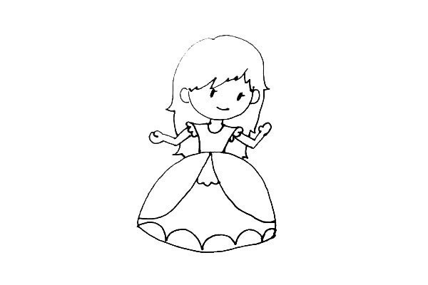 How to draw a little princess with simple strokes