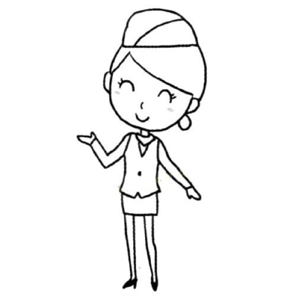 Capturing the Characteristics of Stewardess Simple Drawing Tutorial