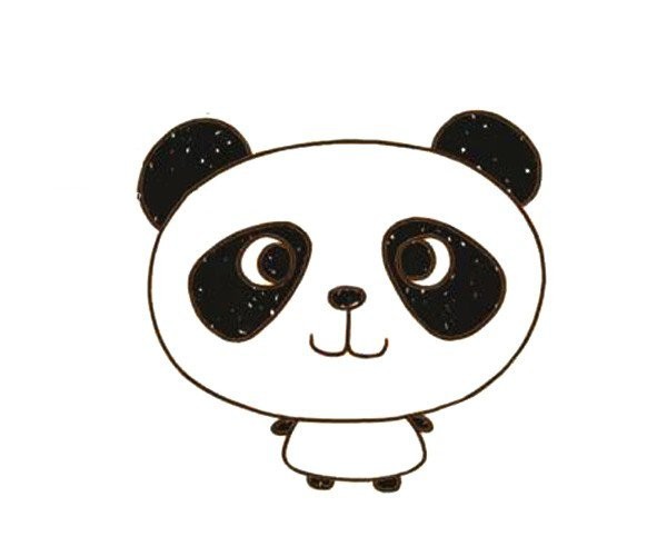 Cute big-headed giant panda simple drawing picture