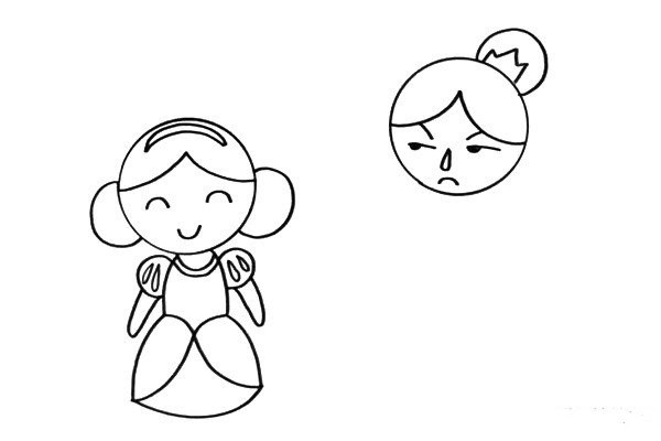 How to draw Snow White and the Queen