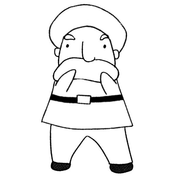 Simple drawing pictures of various images of Santa Claus