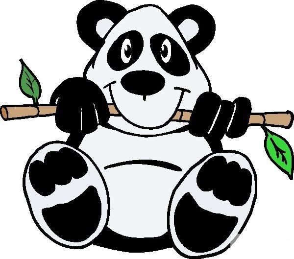 Cute giant panda simple drawing picture