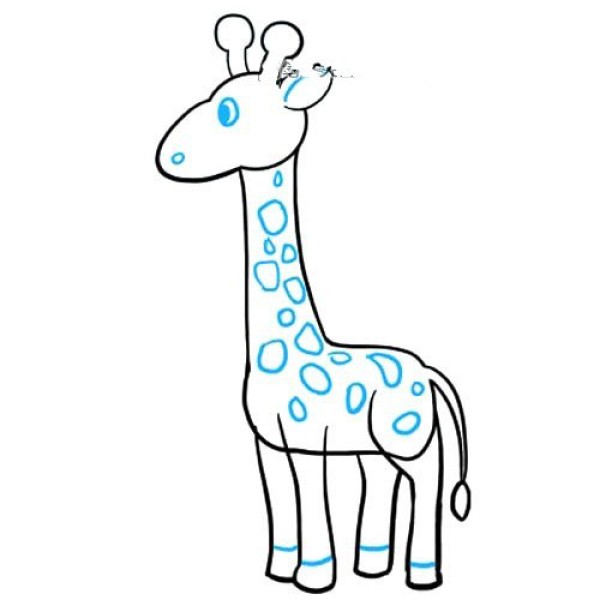 Simple drawing of a giraffe that is easy to learn