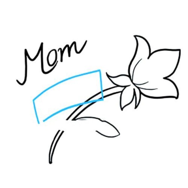 I love you mom, simple drawing of flowers for Mothers Day