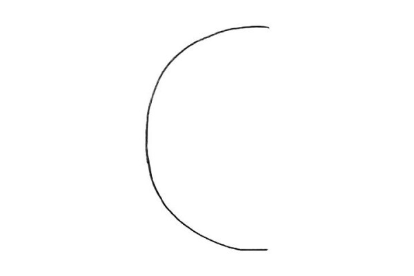 Draw a cute cartoon moon with simple strokes