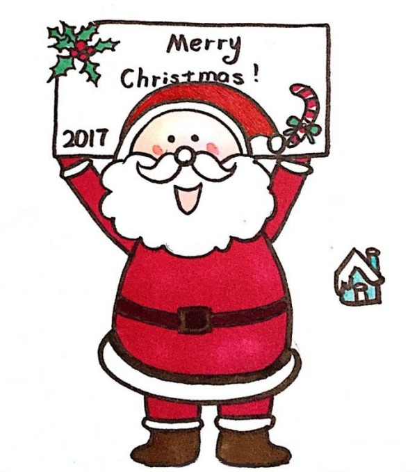 merry chirsmas Santa Claus simple drawing picture