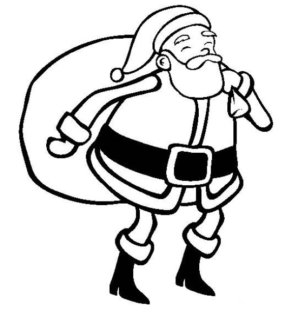 Simple drawing of Santa Claus Simple drawing of busy Santa Claus