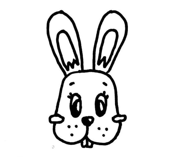 Simple drawing of little white rabbit