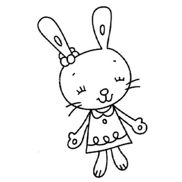 Complete collection of cartoon rabbit simple strokes