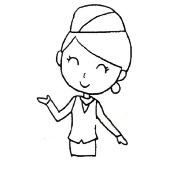 Grasp the Characteristics of Stewardess Simple Drawing Tutorial