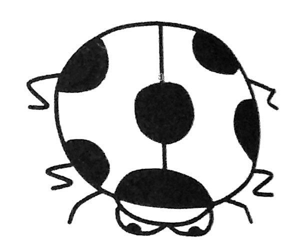 Draw a ladybug in four simple steps