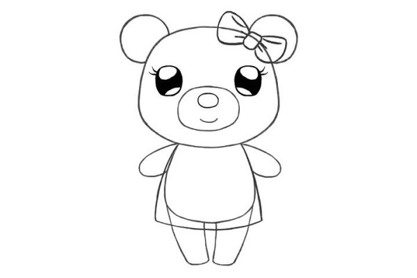 How to draw a cute little bear