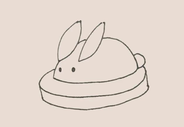 Simple drawing of snow rabbit