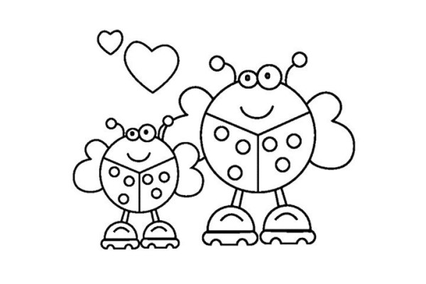 Cartoon little ladybug coloring pictures